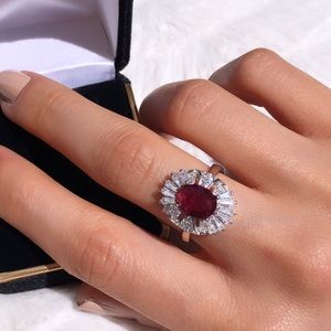 White gold plated jewelry ring